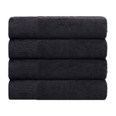 Cotton Floral Jacquard Border Bath Towel Set of 4